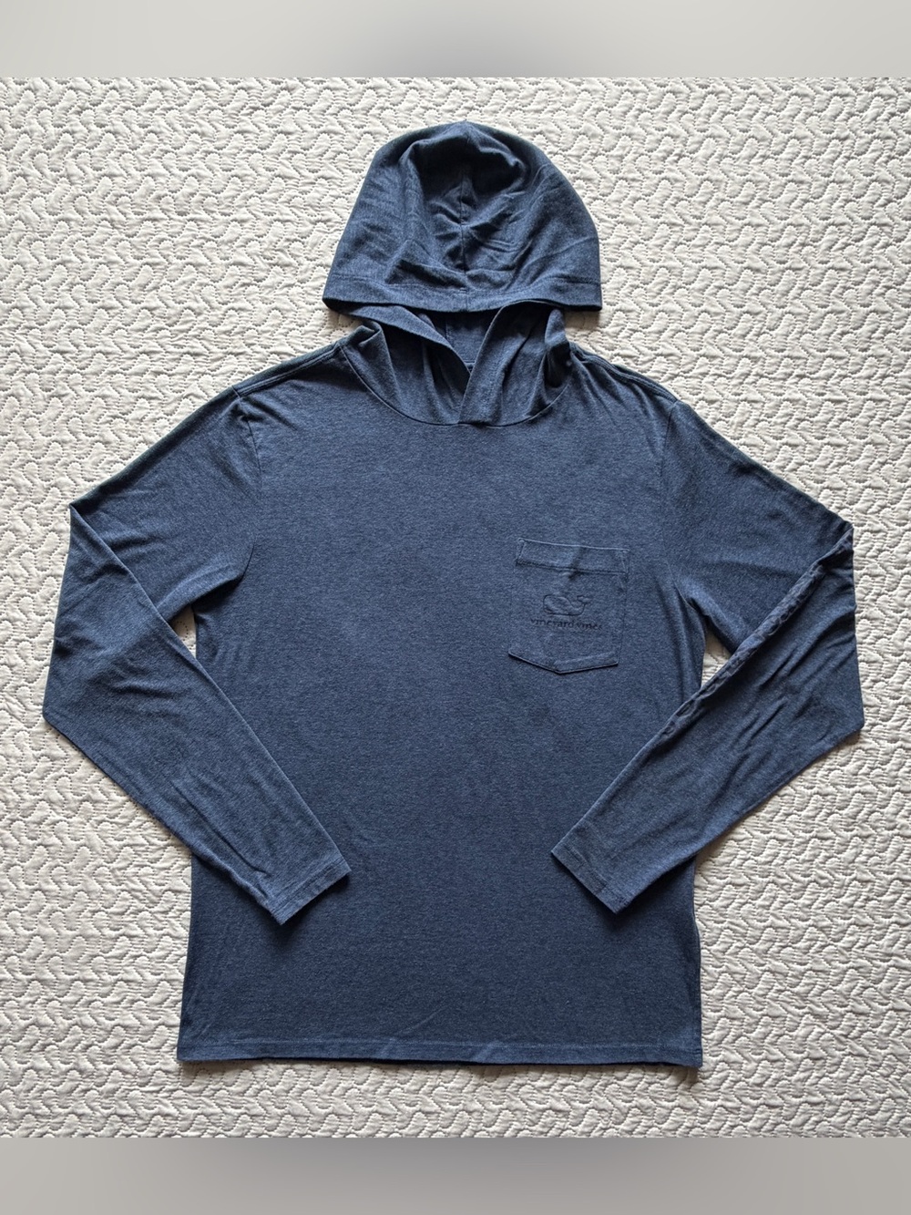 Vineyard Vines Edgartown Hooded T-Shirt Men’s Small Blue Long Sleeve Pocket